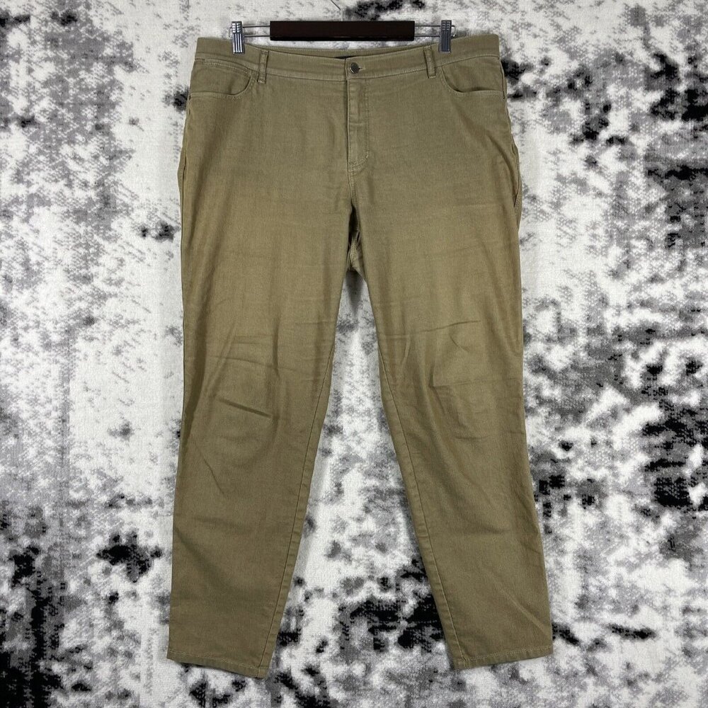 Lafayette 148 Mercer Pants Womens Size 16 Army Green Tapered Leg‎ Stretch